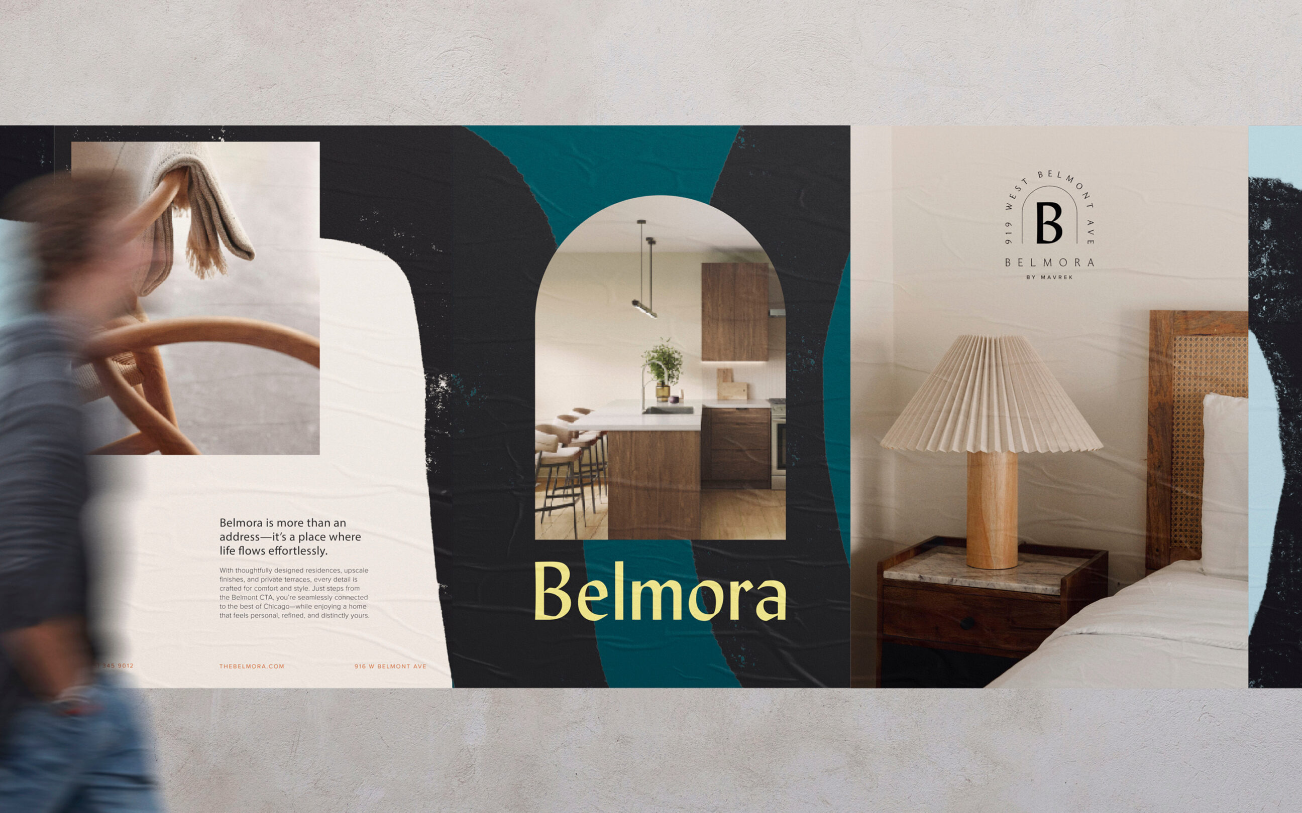 Posters for Belmora, a luxury residential building in Lakeview Chicago